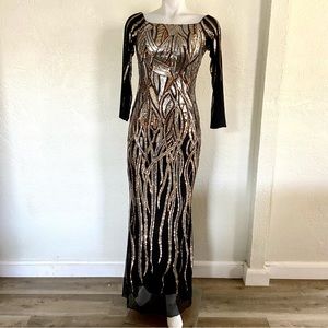 Stunning fully sequined party gala prom dress